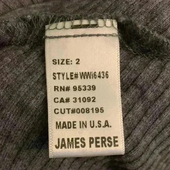 JAMES PERSE Grey Ribbed style 3/4 Sleeves Shirtdress, Womens Size 2 (medium) - Picture 6 of 8